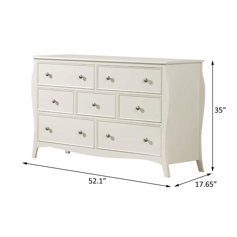 Commode 7 tiroirs blanc crème