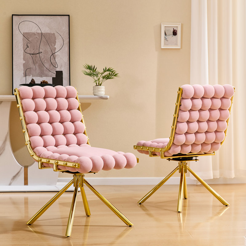 Ensemble de 2 chaises d'appoint Modern, Rose