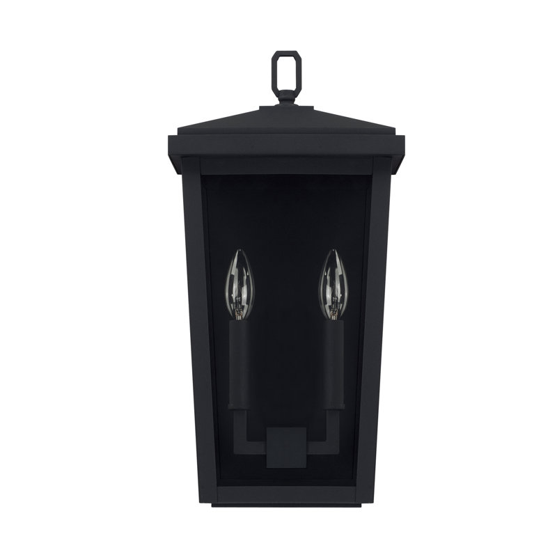 Lanterne murale d'extérieur à 2 ampoules Maghull, 14,75" H x 7" lx 5,5" p, Noir