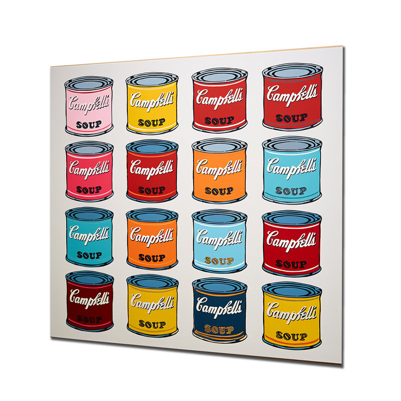 Pop Art Soup Collage IV - fruits, art mural en métal, H 29 po x l 29 po