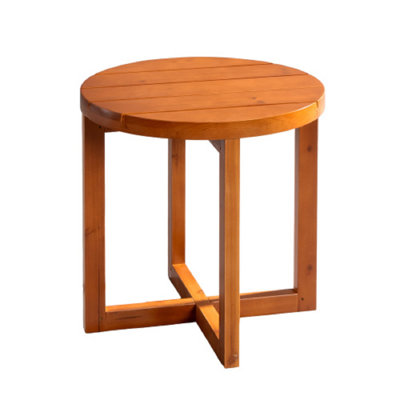 Fir Wood Outdoor Wood Side Table