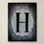 «Lettre H», art textuel sur toile tendue-21938898