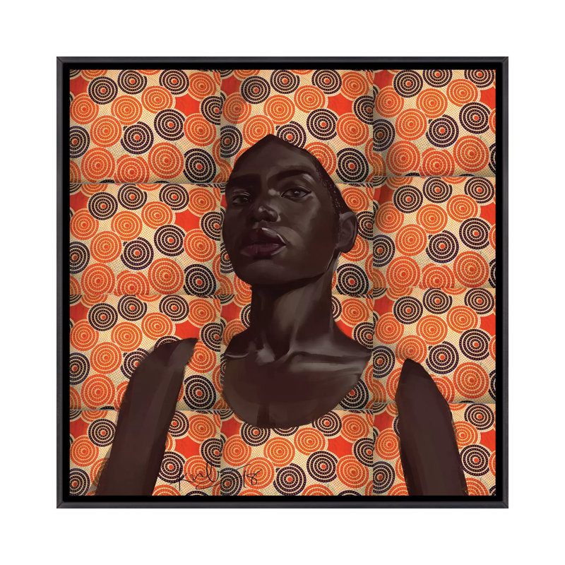 « Cire Series II » par Adekunle Adeleke, reproduction d’art, H 37 po x l 37 po x P 1,5 po, Toile avec cadre noir patiné