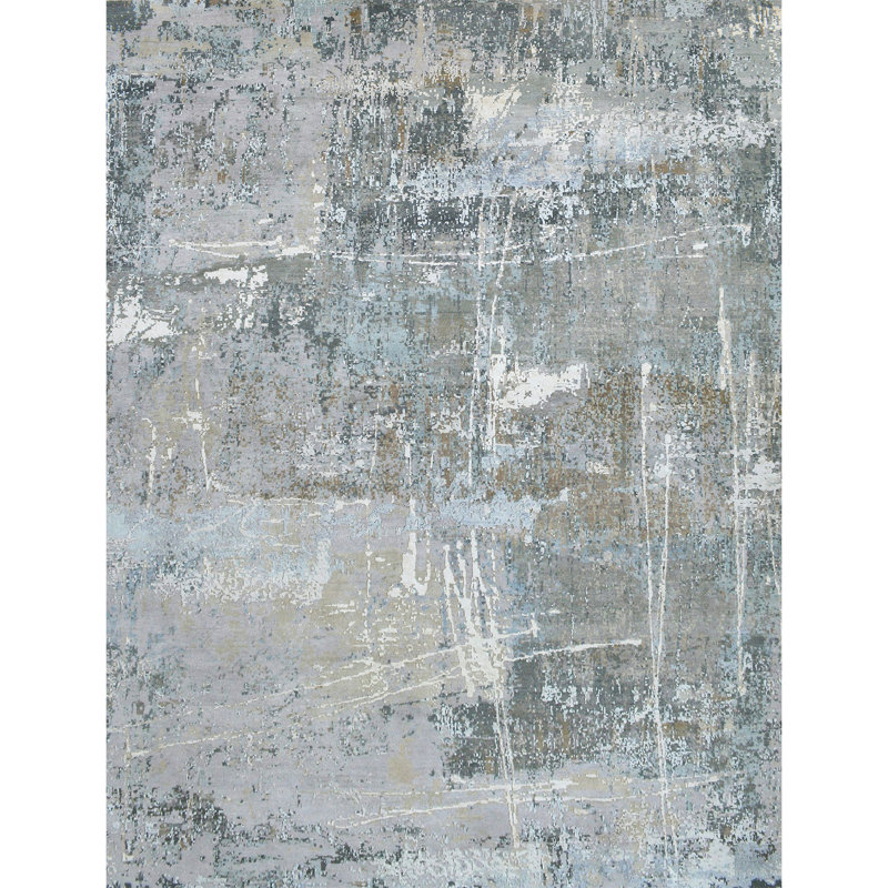 Wool Abstract Area Rug, Rectangle 2' x 3'