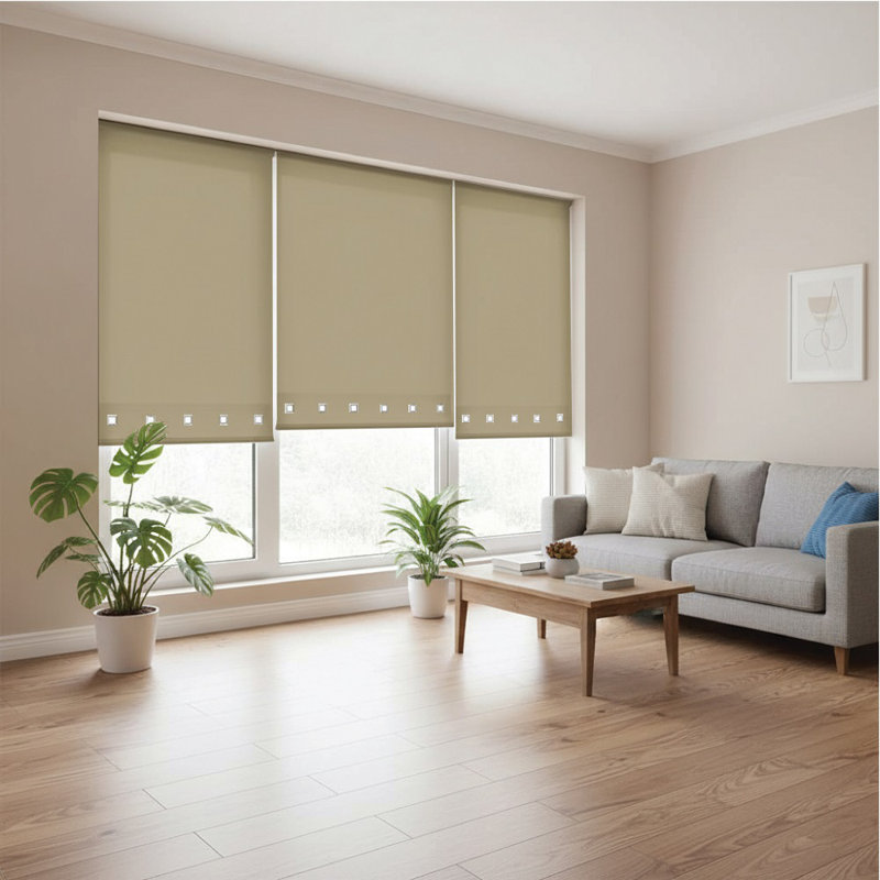 Semi Sheer Roller Blind, 165 cm L x 120 cm W, Cappuccino