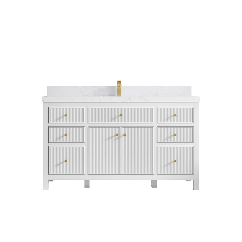 60'' Single Bathroom Vanity with Quartz Top, Empira Quartz