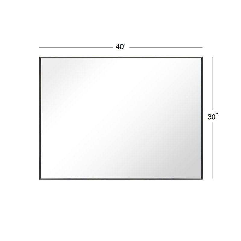 Modern & Contemporary Rectangle Bathroom Vanity Mirror Metal Framed Wall Mirror, Gold, 40" x 30"