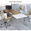 Chaise de bureau réglable en cuir véritable gris clair et simili cuir clair et gris clair