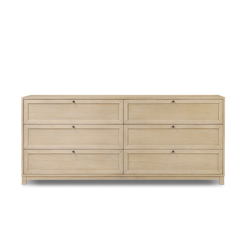 Commode double 6 tiroirs Sonata, Chêne blanchi clair