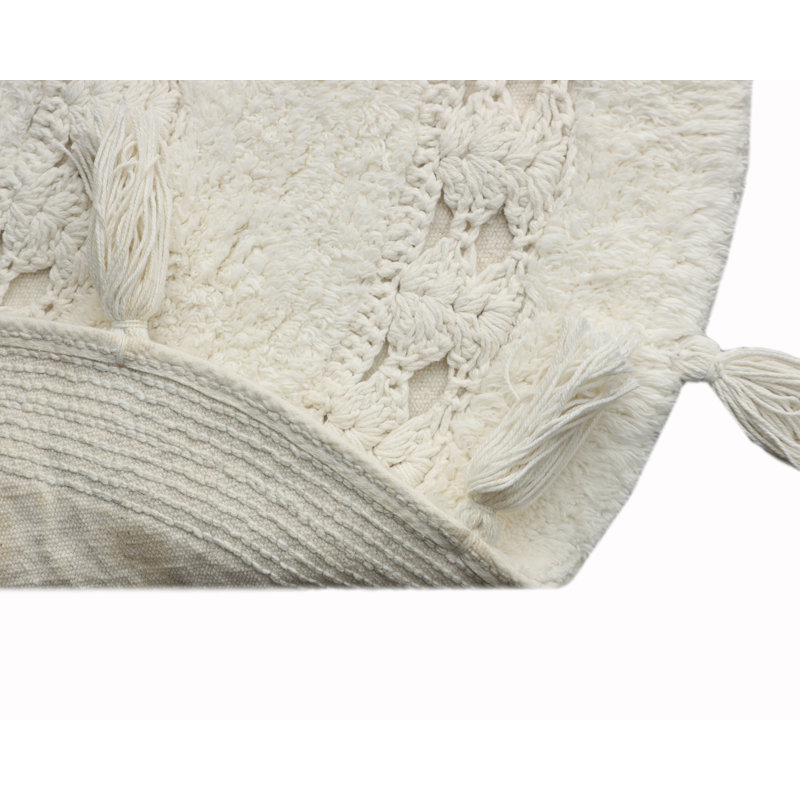 Abinash 100% Cotton Bath Rug, Ivory