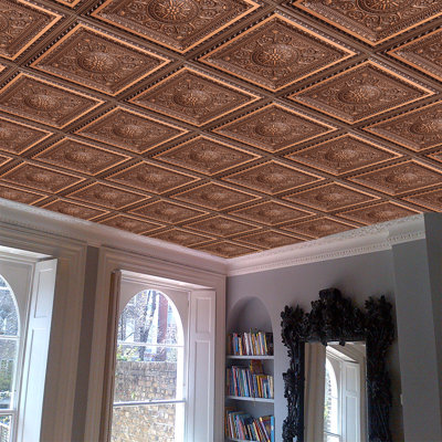 Falkirk Perth 24'' L x 24'' W High Gloss PVC Glue Up Ceiling Tile