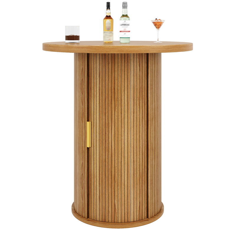 60 cm Mini Bar Cabinet, Natural