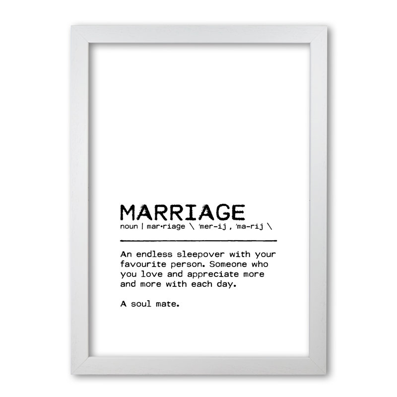 Marriage Sleepover - Print, 60 cm H x 42 cm W x 5 cm D, White Grain Frame