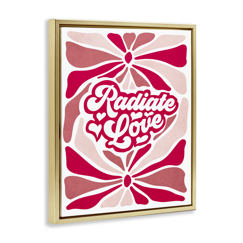 Motif radieux et radieux, Cadre flottant métallique doré, H 31 po x l 25 po