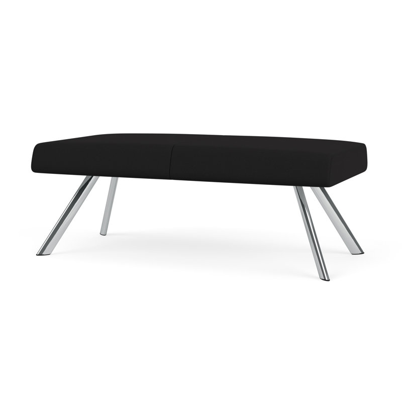 Banc de réception Willow, Noir Visite Libre - tissu uni, Chrome