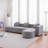 Modern L shape Boucle Sofa with curved seat-1316497295
