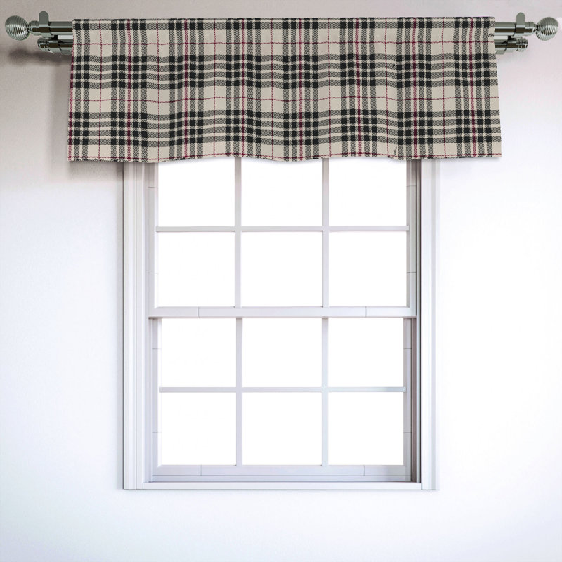 Sateen Plaid Ruffled Window Valance