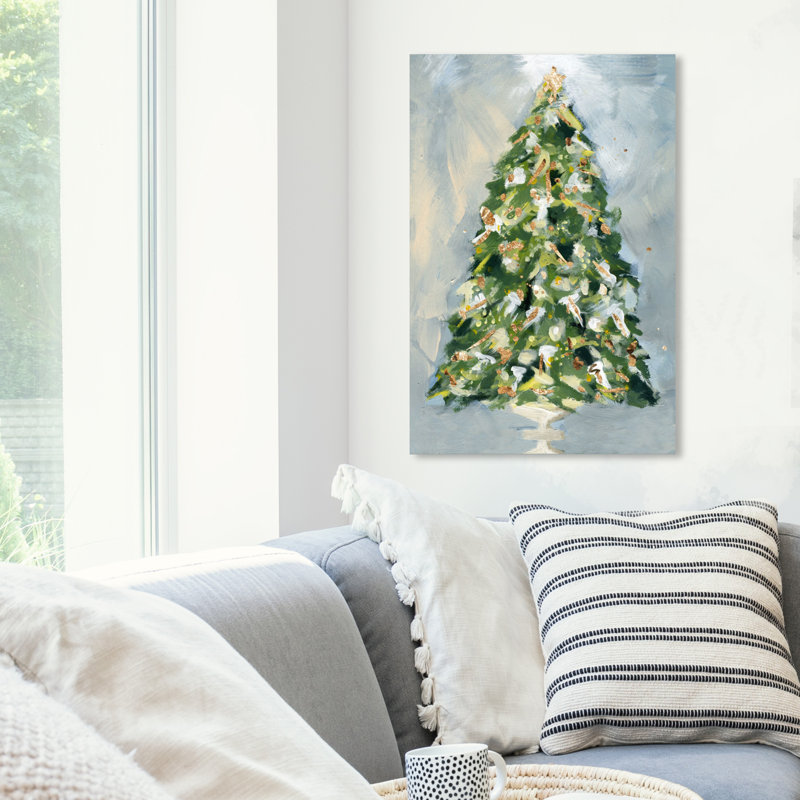«Christmas Tree 3», peinture sur toile, H 30 po x l 20 po x P 2 po, Toile tendue