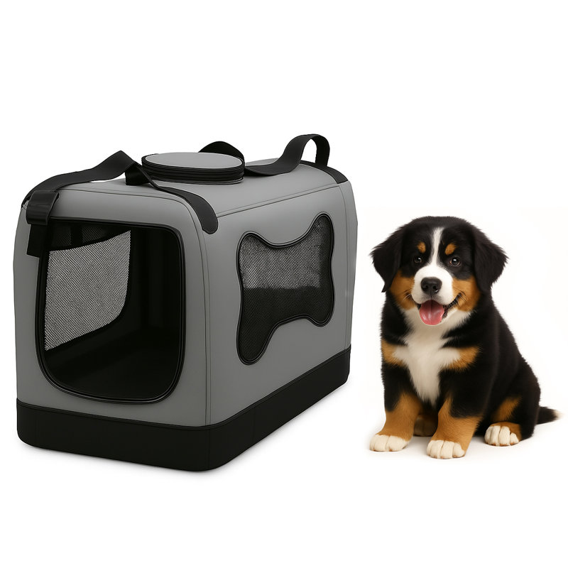 Caisse grise pour chien grise, Petit H 17 po x l 18 po x P 21 po 