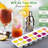 Ice Cube Tray, 6 Pack Stackable Silicone Rectangular 14-Ice Cube Tray Set With Lid & Bin, BPA-Free Sturdy Reusable Freezer Ice Trays For Drinks, Cocktails & Coffee - Easy Release(Grey)