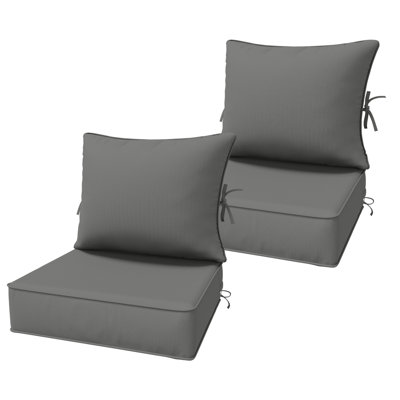 6.5″ Outdoor Replacement Cushion Set, Deep Seating Seat / Back Cushion Set, 24″W X 24″ D, Set Of 2