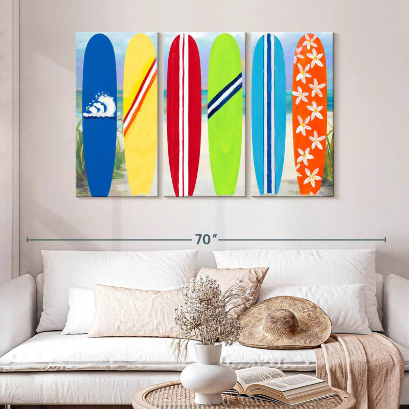 Planches de surf Senne sur la plage, H 32 po x l 50 po