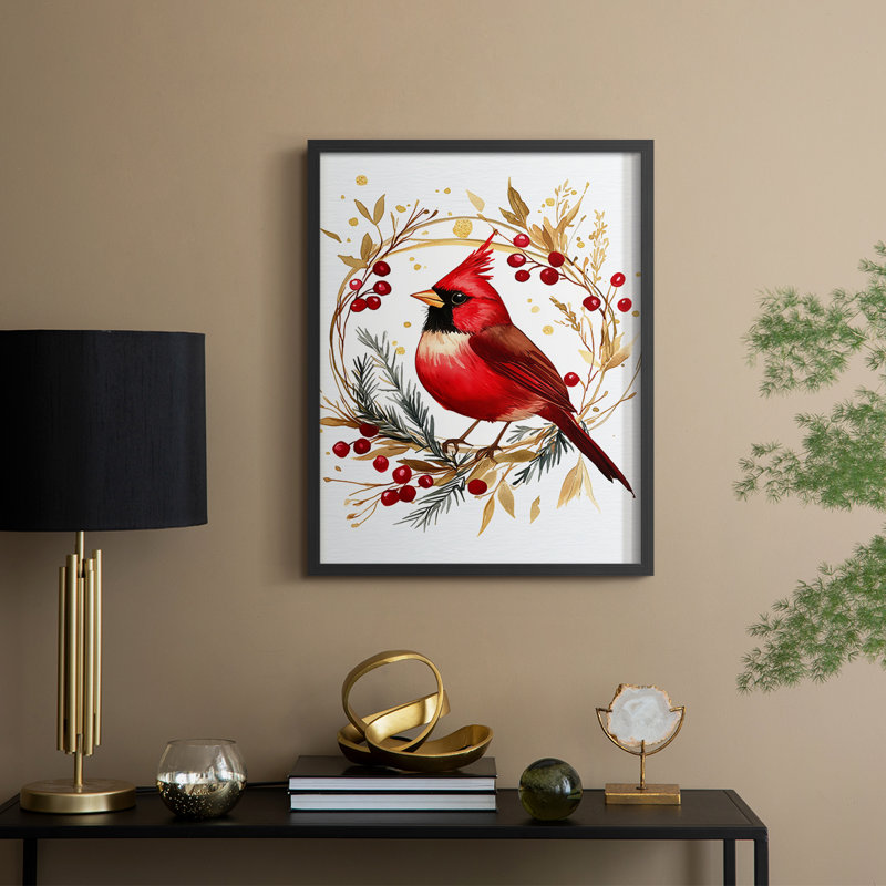 «Christmas Holiday Art CMXCVI», reproduction d'art encadrée - bois massif, H 30 po x l 24 po, Noir, noir, noir, noir