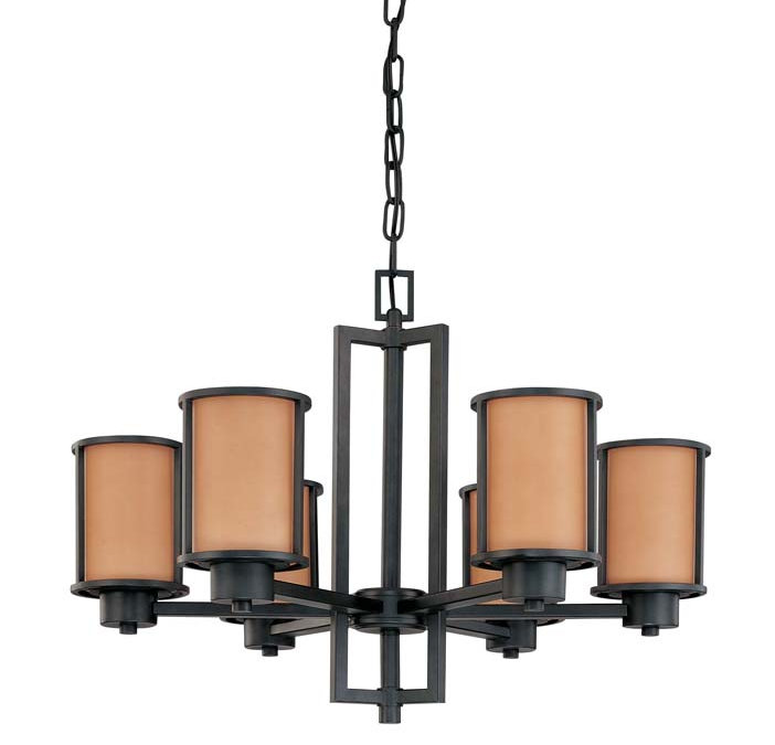Lustre classique / traditionnel à 6 lumières Floyd, Bronze vieilli