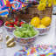 Multi Coloured Roses Faux Linen Napkin