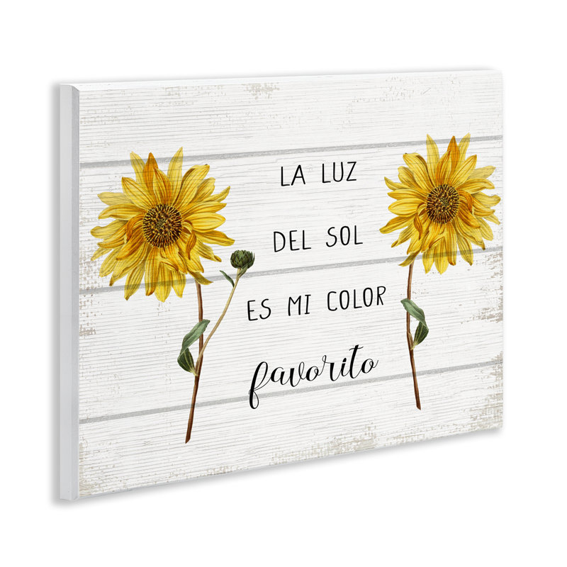 «Sunflower Favorite Color», plaque murale d'art espagnol par Lil 'Rue