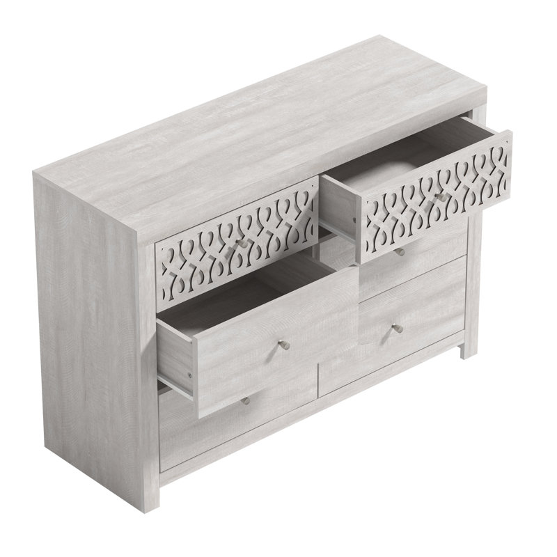 Commode 6 tiroirs Brandarius, Chêne gris cendré