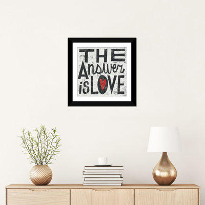 « the answer is love grunge », art textuel sur toile
