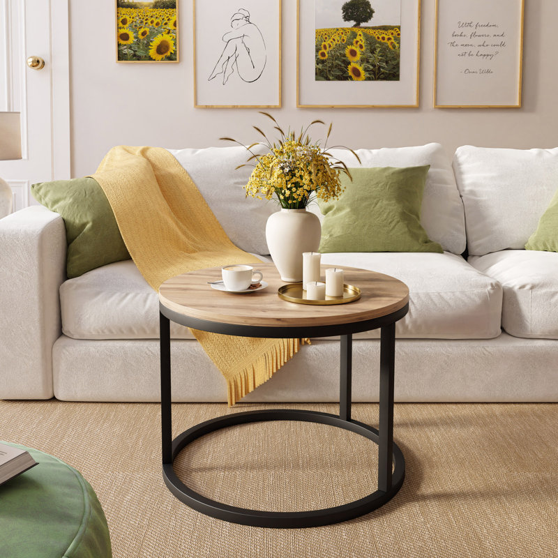 Candance Frame Coffee Table, Black, Wotan Oak