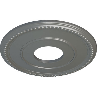 Endurathane Bradford Ceiling Medallion, 12 1/2"OD x 3 7/8"ID x 3/4"P (Fits Canopies up to 6 5/8"), Hand-Painted Silver Finish