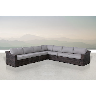 Adolpha Fully Assembled 7 Piece Sectional Seating Group with Cushions