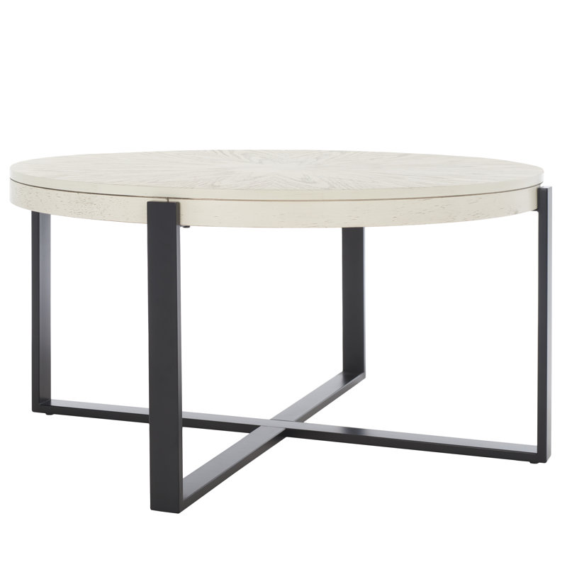 Metoyer Single Coffee Table, White/Black