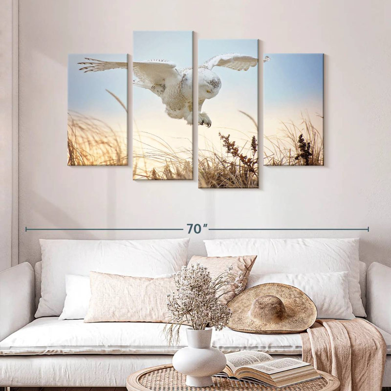 Brampt Flying Snowy Owl, 32" H x 52" W