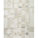 Rectangle Kokal Abstract Hand Tufted Wool Area Rug in Light Silver/Ash