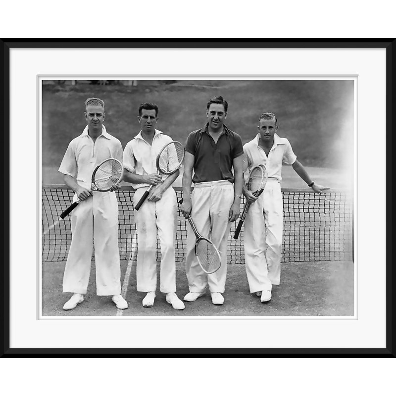 Vintage Black And White Tennis Game III Giclee Print