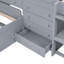 Lit mezzanine simple et lit plateforme avec construction - Tiroirs latéraux durables pour maximiser l'espace