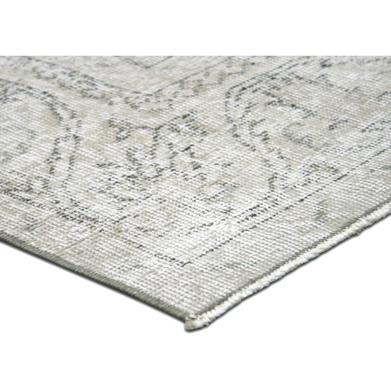 Tapis gris en laine noué à la main de conception unique 6 pi 10 po x 9 pi 11 po années 1960