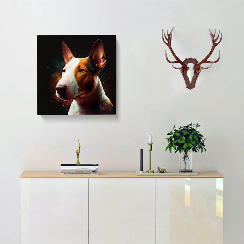 English Bull Terrier Digital - Wrapped Canvas