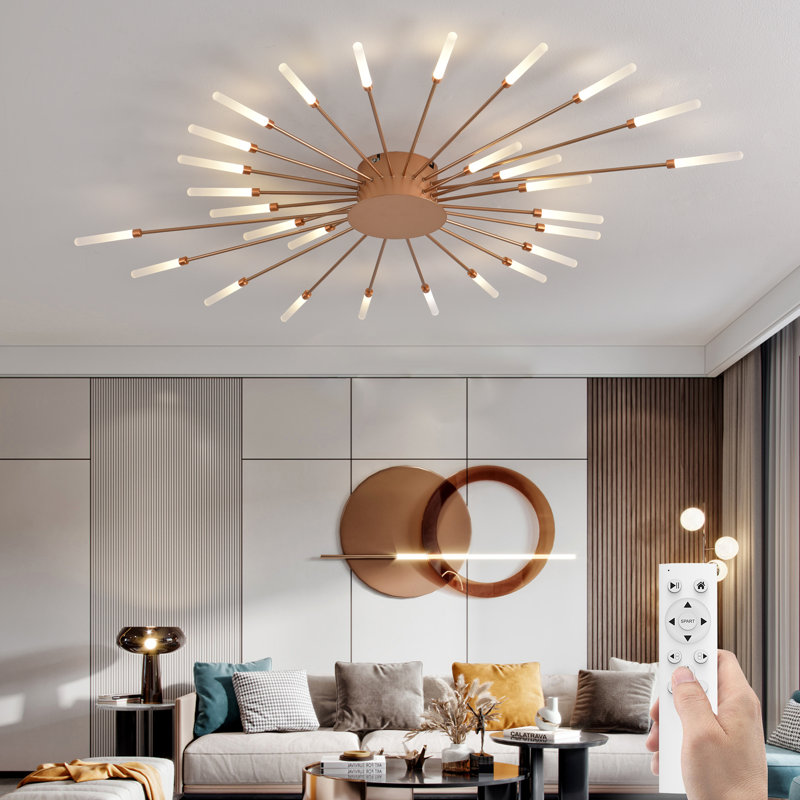 Acrylic LED Flush Mount, Gold