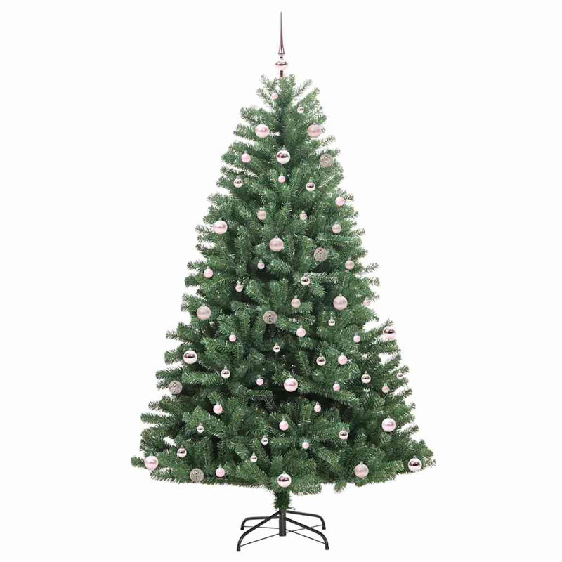 Artificial Hinged Christmas Tree Green PVC and Metal, 7.87 ft