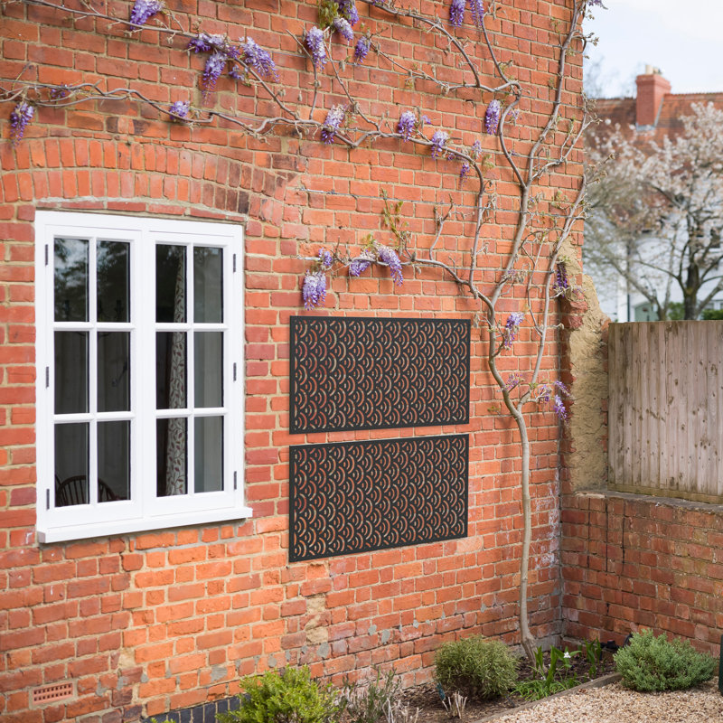 Modern Wave Garden Screen 120 X 60cm, Black