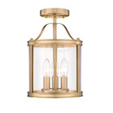 8.75" 3-Light Dimmable Flush Mount with Glass