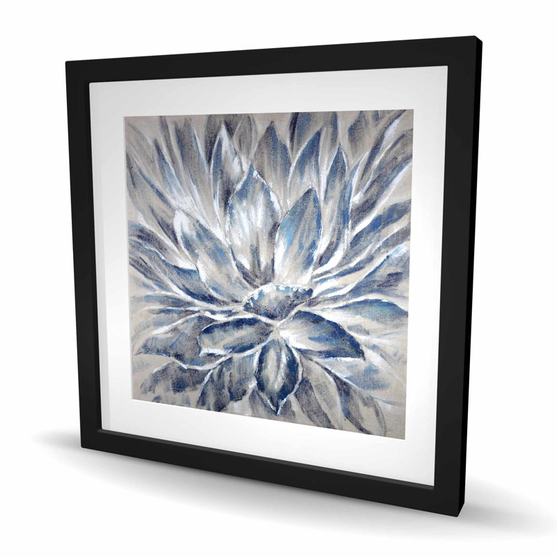 Fleur bleue et grise - reproduction encadrée pour la décoration intérieure