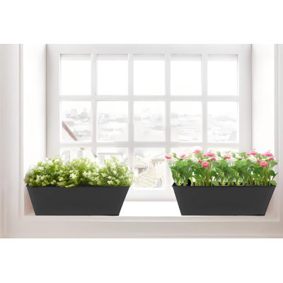 3 pots de fleurs suspendus de grande taille pour balustrade ou clôture 16 pouces boîte à fleurs pour balcons (noir)