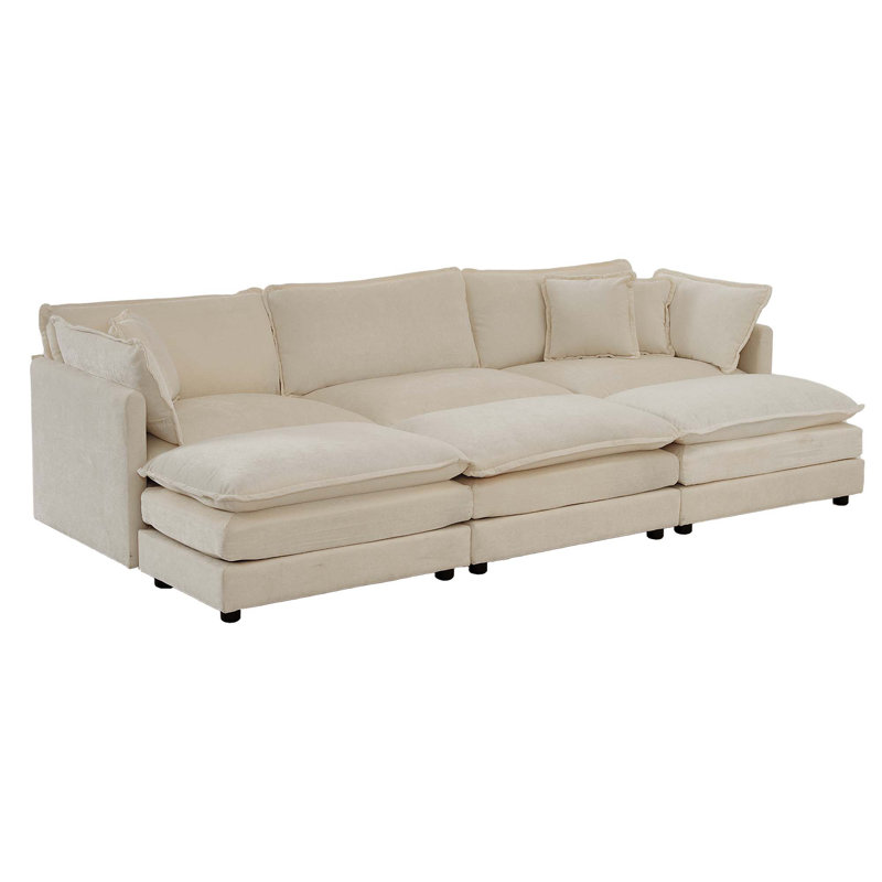 Anders 6-Seater Reversible Modular Sectional Sofa, Beige