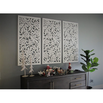 Panneau mural décoratif VIMA (Avines) - L 48 po x l 24 po, panneau de PVC blanc avec clôture à écran privé pour la rénovation et la décoration murale